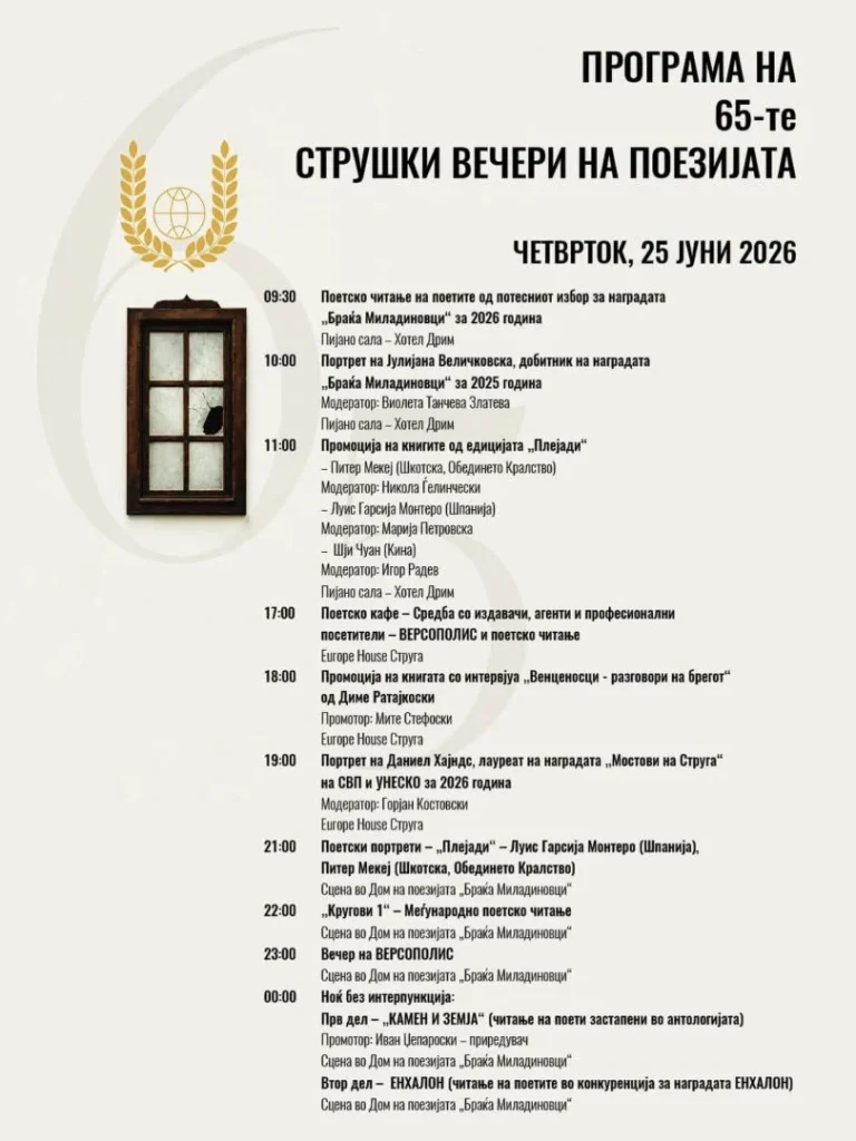 Втор ден Струшки вечери на поезијата – поетски читања, промоции и портрети